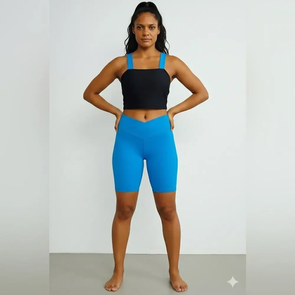Theatricals NWT Black Turquoise Crop Top Capri Leggings Dance Set Adult XS NWT